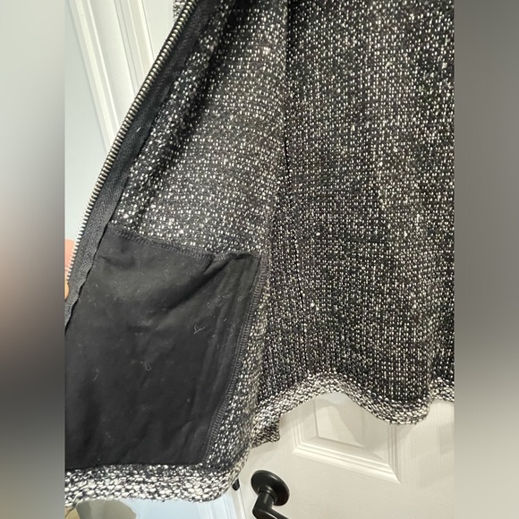 Lauren Ralph Lauren Full Zip Women’s Jacket Tweed Moto Zip Pocket Large Gray - Picture 14 of 16